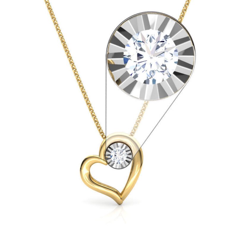 K Gold Diamond Pendant Miracle Setting Day Return