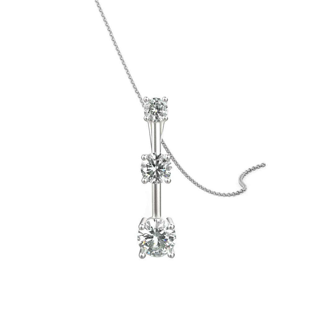 Naava 18ct White Gold 0.40ct Diamond Trilogy Necklace - Necklaces from  Prime Jewellery UK