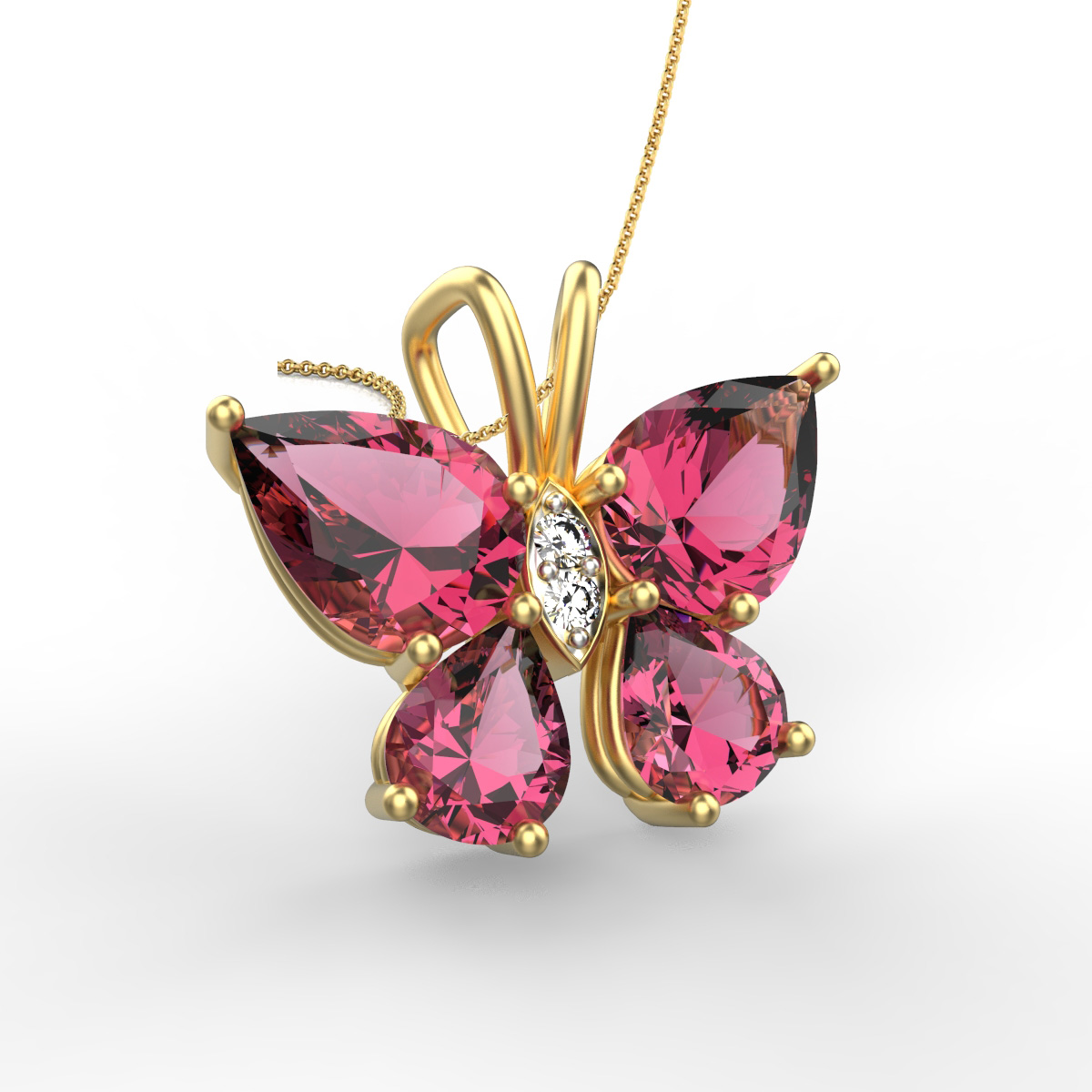 ruby butterfly pendant