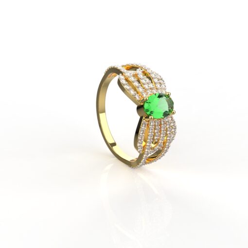Gold Moissanite Emerald Ring