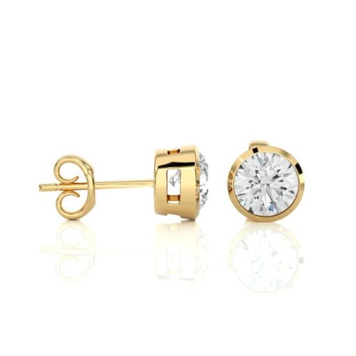 18k Gold 50 Cents Each Moissanite Solitaire Stud Earring