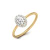 18K Gold Oval Halo Solitaire Ring