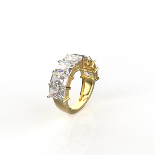 18k Gold 5 Carat Moissanite Eternity Ring