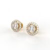 18k Gold Marquise Halo Stud Earrings