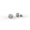 1 Carat Halo Solitaire Stud Earrings