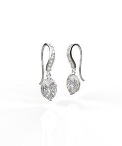 Sterling Silver Oval Dangler Earrings