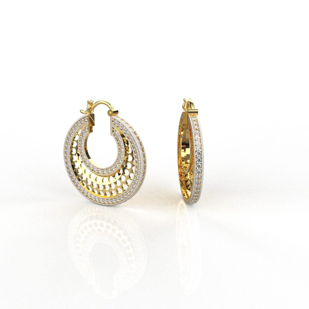 Doves 18K Yellow Gold Diamond Oval Hoop Earrings – NAGI