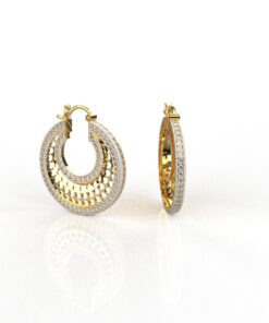 Gold Diamond Bali Earrings