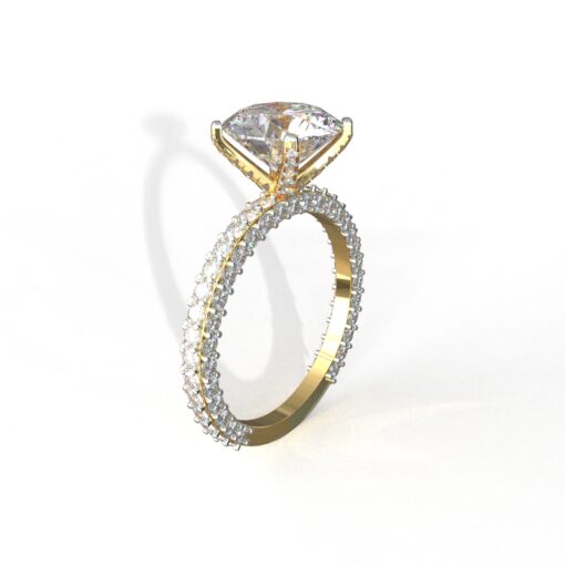 18k Gold 2 Carat Solitaire Moissanite Cocktail Ring
