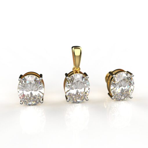 Diamond Solitaire Pendant Set