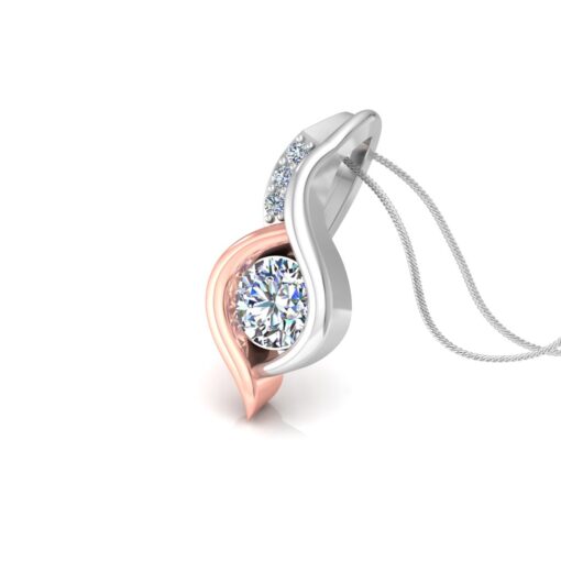 Dual tone solitaire pendant