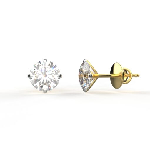 10K Gold 1 Carat Solitaire Earrings