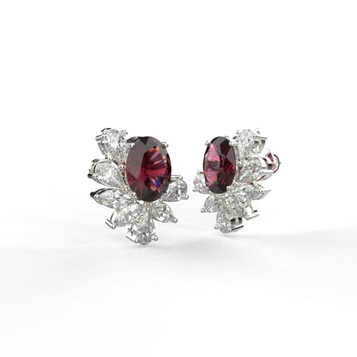 Ruby Moissanite Stud Earrings