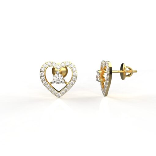 Heart Diamond Studs Earrings