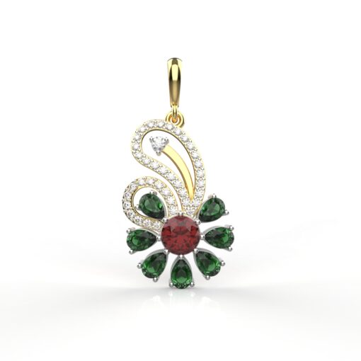 Pendant With Ruby and Emerald