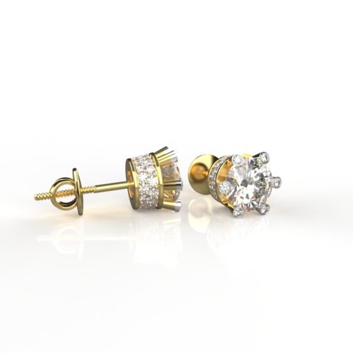 Avarta Jewellery Gold 2.87 Carat Lab Grown Diamond Solitaire Studs