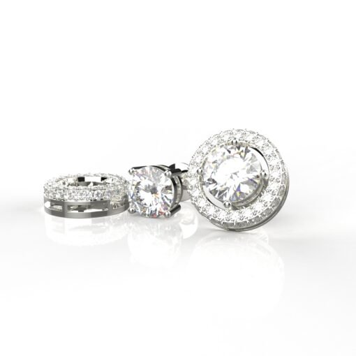 Avarta Jewellery White Gold 1 Carat Lab Diamond Jacket Solitaire Earrings