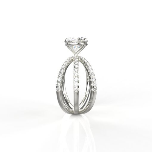 Avarta Jewellery White Gold 1.50 Carat Solitaire and 80 cents Round Lab Grown Diamond Ring